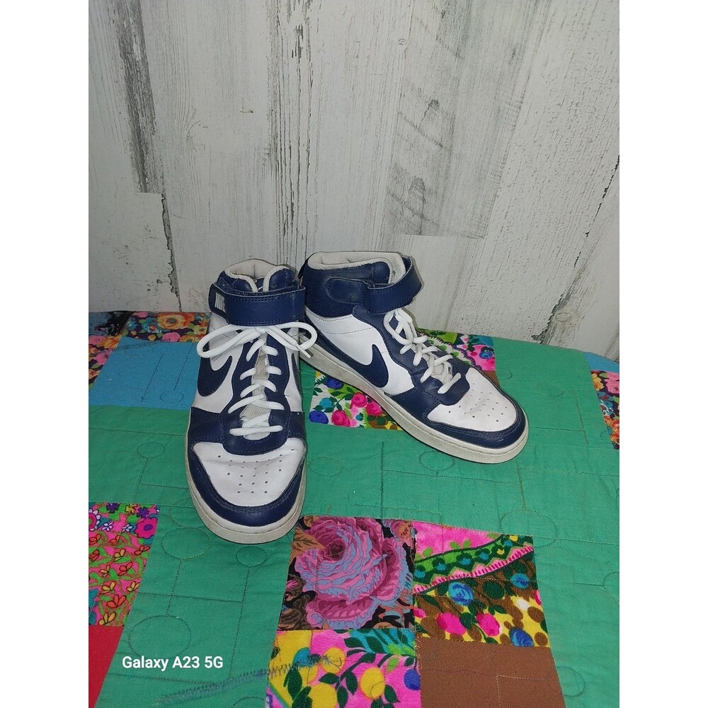 Nike Court Borough Mid 2 White Blue CD7782-107 Youth Size 5Y Basketball
